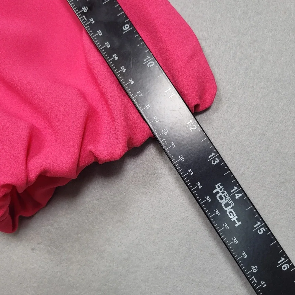 LOFT Womens Short Puff Sleeve Twist Neck Blouse Pink Small NWT